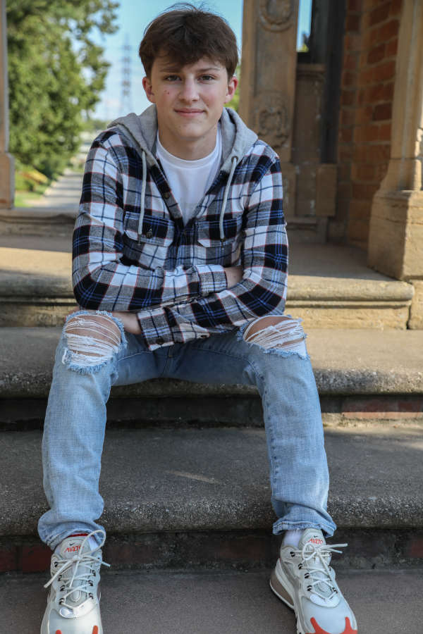 Young man sitting